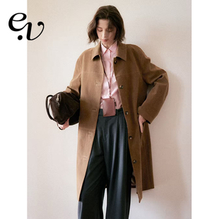 麂皮绒中长款 Even 经典 美拉德复古 风衣外套女25年秋冬 Vintage