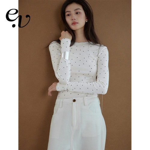 Even Vintage| 天丝羊毛混纺 叠穿真两件修身针织内搭打底衫上衣