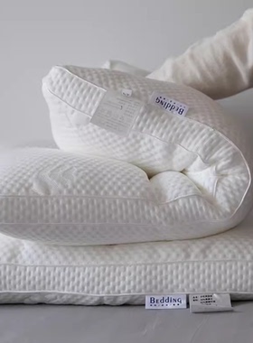 韩国进口工艺护颈椎五分区针织枕芯羽丝绒柔软回弹单人睡眠纤维枕