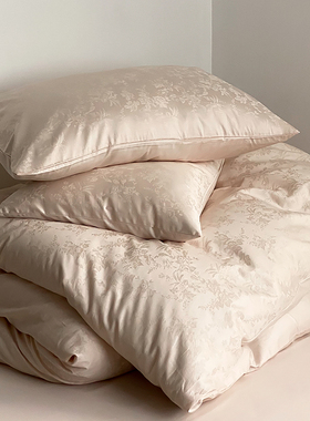 轻奢貌美温柔100S全棉贡缎提花长绒棉四件套北欧高级感床品四季款