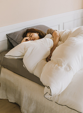 Lize素色加厚棉被秋冬被芯莫代尔保暖被子双人单人被褥白色被芯