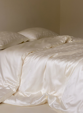 轻奢小香80S兰精天丝小提花貌美温柔床品北欧简约春夏丝滑四件套