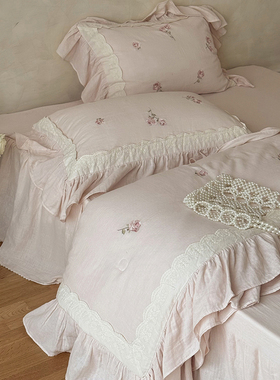 法式少女A类全棉双层纱公主蕾丝夏被四件套夏凉空调薄被子可水洗