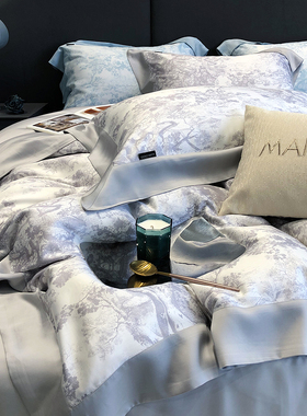 Toile de Jouy法式丛林茹伊印花80S兰精天丝四件套春夏季丝滑床品