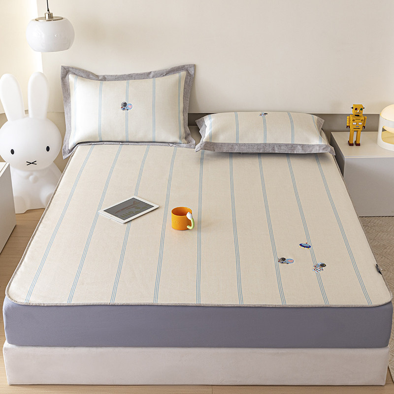 Pump宇航员夏季高端卡通儿童绣花冰丝凉席三件套床笠款可折叠水洗,床上用品,冰丝席,淘宝优惠券,粉丝福利购,淘宝优惠卷