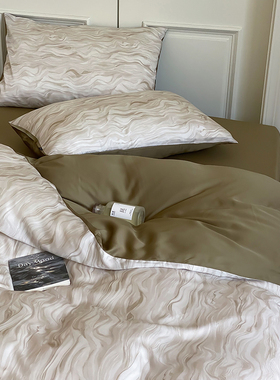 DayMood流光的塞纳河轻奢简约兰精天丝四件套北欧铂丝滑1.8米床品