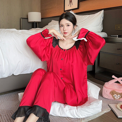 2026马年本名命红色睡衣女高级感春秋款结婚礼物送新人冰丝家居服