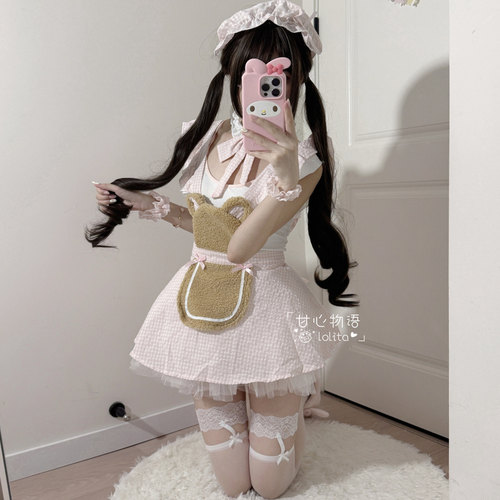 性感纯欲可爱荷叶边厨娘开档女仆