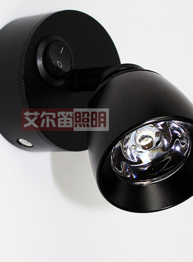 客厅黑色明装射灯背景墙灯万向 过道玄关灯床头壁灯照画led射灯3W