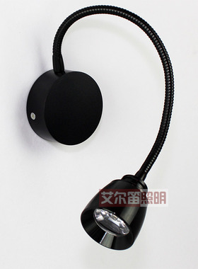 led射灯3W过道灯走廊玄关灯 黑色明装软管射灯背景墙灯床头壁画灯