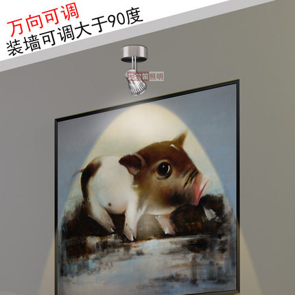 明装射灯led天花背景墙聚光灯万向 cob酒吧小射灯5W玄关led射灯3W