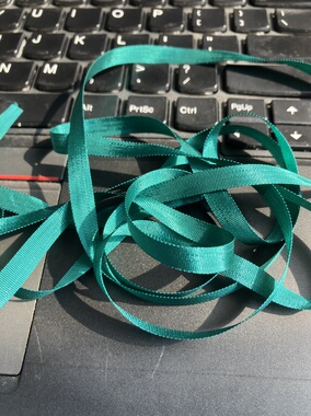 7mm宽绿色仿真丝带手工diy娃衣辅料装饰丝带（瑕疵）1米