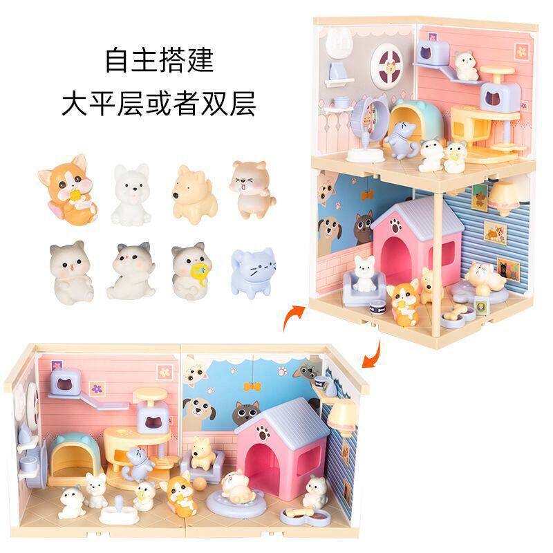 儿童过家家迷你家具猫咪厨房di过家家玩具