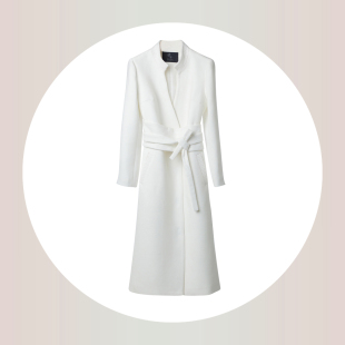 长款 22春秋简约OL干练外套 加厚编织立领外套 新中式 米个原创定制