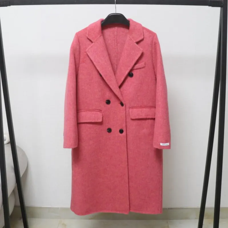 双面羊毛呢大衣女时尚秋冬2025新款中长款洋气温柔风羊毛呢外套