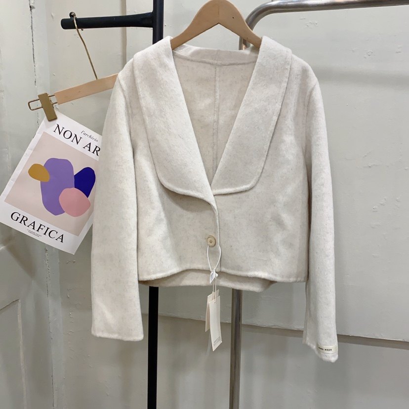 2025秋冬新款双面羊绒大衣女短款小个子羊毛呢外套高级感气质