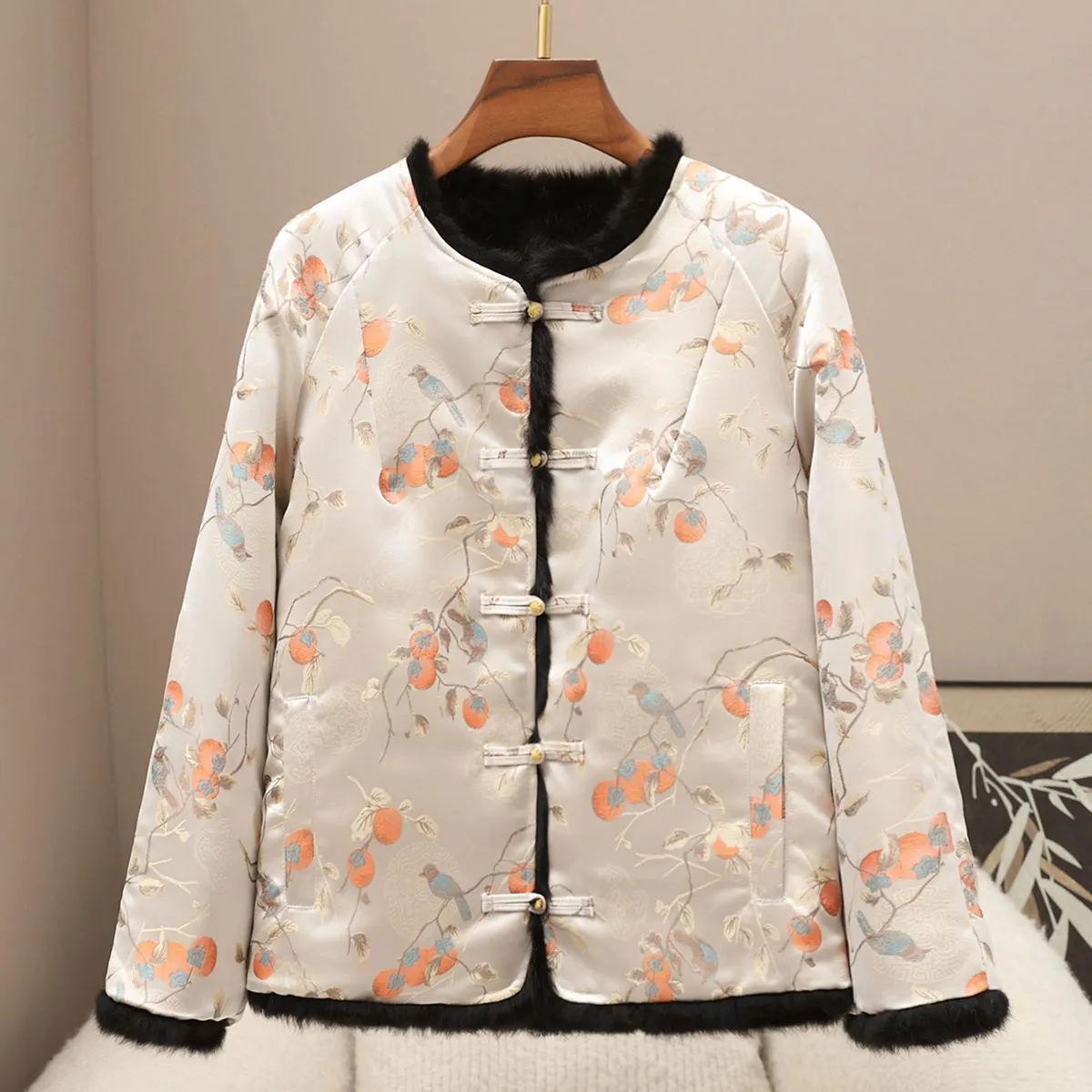 工厂现货轻奢时尚两面穿真皮草大衣女2025冬季新品中国风兔毛上衣