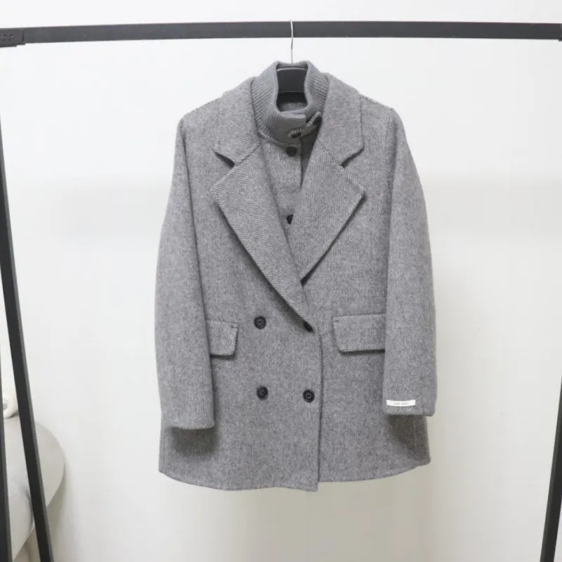 2025秋冬新款双面羊毛大衣女中长款韩版宽松羊毛呢子外套