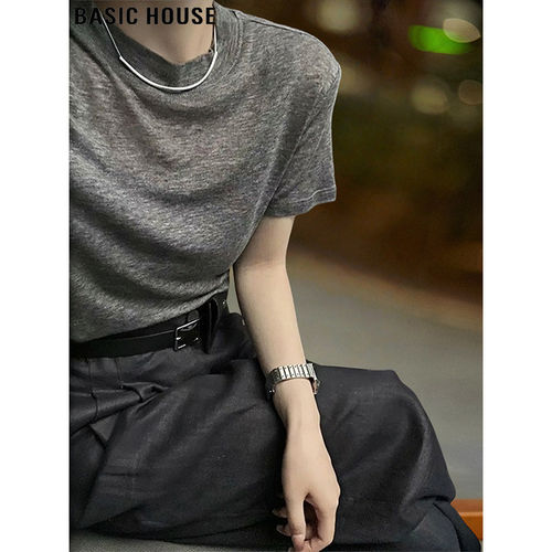 百家好灰色面膜短袖T恤女