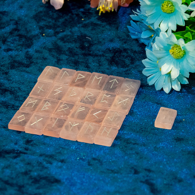 天然粉晶如尼卢恩石桌游