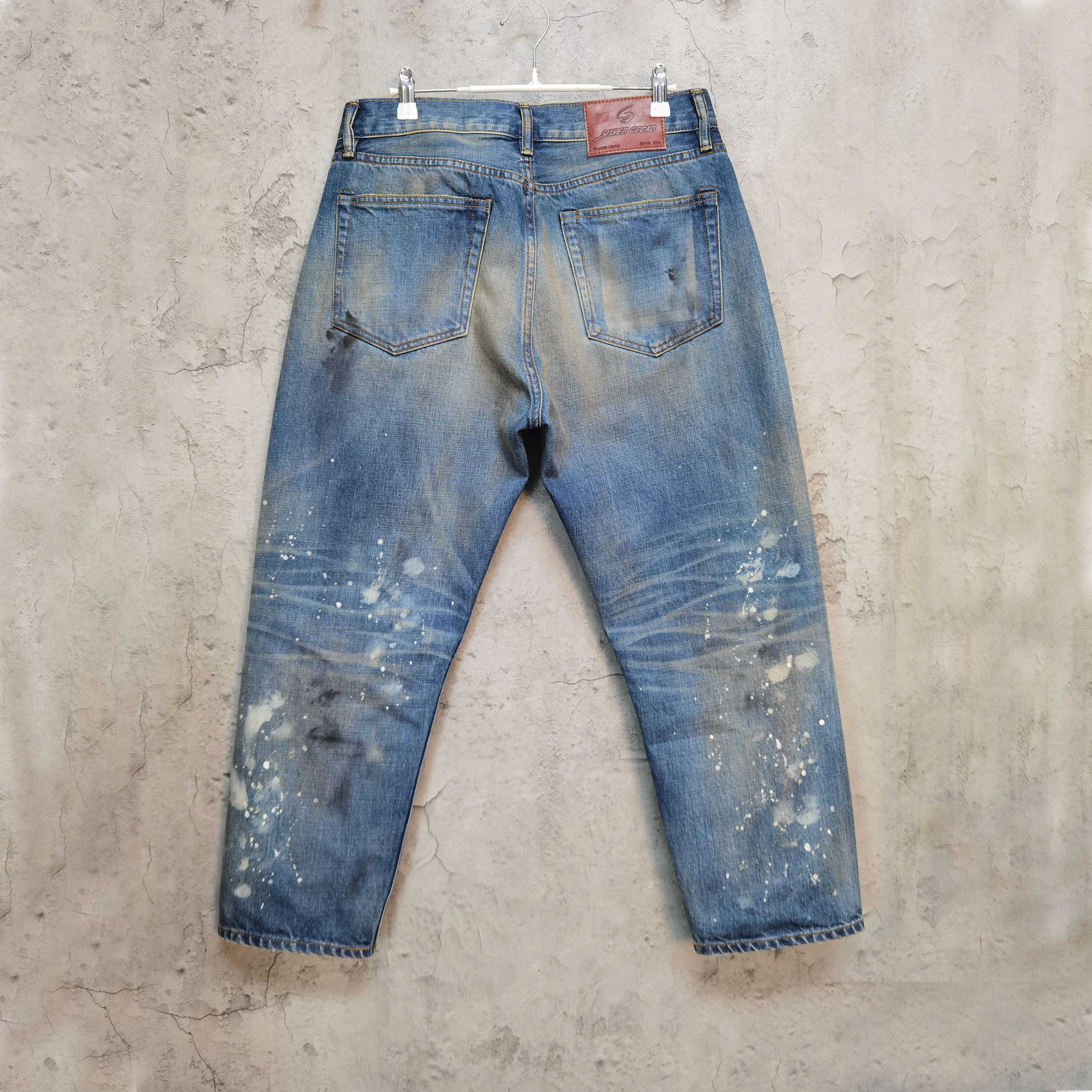 泼漆宽松九分裤银壁虎拉链夏季