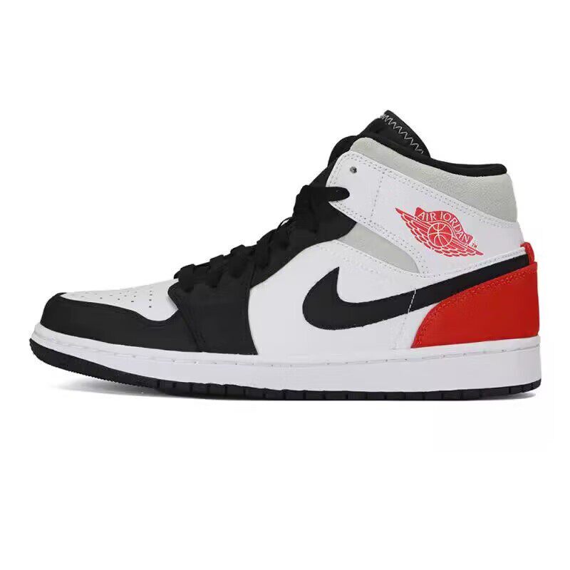 正品耐克Air Jordan 1 Mid休闲板鞋百搭篮球男鞋 852542-100白红