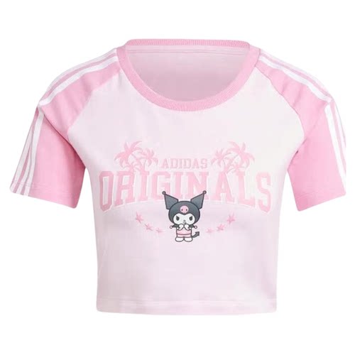 Adidas/阿迪达斯（正品三叶草女士运动印花卡通短款短袖 JH0570
