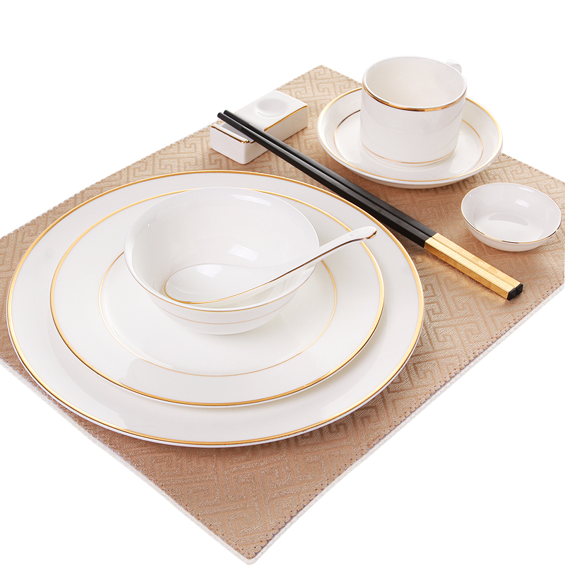 酒店餐具欧式金边餐厅会所碗全席