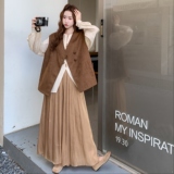 【xian货】复古麂皮绒马甲+衬衫+阔腿裤3件套F680-P195K288，女装套装/套裙，2C069