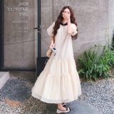法式复古波点连衣裙女2025夏季新款高级感气质收腰显瘦长裙a字裙，女装连衣裙，2C069