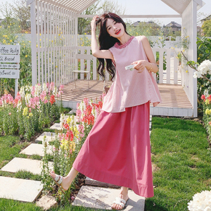 【】 多巴胺甜美后背扣衬衫+半身裙套装 7785-P145 K208图片