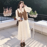 【大货】蕾丝连衣裙+蝴蝶印花马甲套装6078-P215K348，女装套装/套裙，2C069