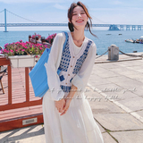 数据好法式茶歇连衣裙+镂空马甲套装99165-P155K218，女装套装/套裙，2C069
