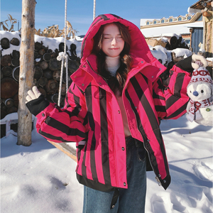 【大货】 超好看的条纹连帽加厚羽绒服 50绒 Y150-P285 K428图片