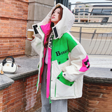 【】高级感撞色拼接工装羽绒服50绒W35-P245K368，女装短外套，2C069