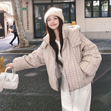 大货已出复古时尚小花朵加厚短款羽绒服50绒Y116-P275K418，女装羽绒服，2C069