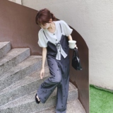 【】法式复古刺绣假两件上衣+长裤套装8962-P165K248，女装套装/套裙，2C069