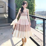 【】法式多巴胺碎花拼接吊带裙+开衫套装7713-P165K228，女装套装/套裙，2C069
