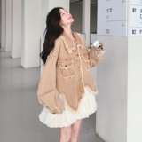 独特超好看网纱拼接流苏牛仔短外套女秋季2025新款高级感炸街夹克，女装风衣，2C069