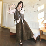 【】粉色条纹衬衫+波点半身裙+PU马甲3件套6088-P225K368，女装套装/套裙，2C069