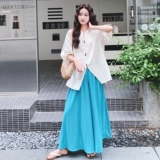 新中式国风刺绣衬衫套装女2025夏季新款气质松弛感阔腿裙裤两件套，女装套装/套裙，2C069