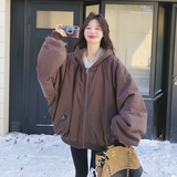 【】复古百搭摩登棕加厚兔毛派克服3373-P205K308，女装派克服，2C069
