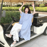 【】复古甜美叠穿格子衬衫裙+阔腿裤套装7760-P155K218，女装套装/套裙，2C069