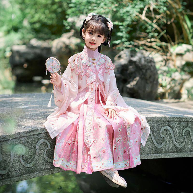 春儿童汉服女童长裙套装明制汉服仙裳新款公主绣花有吊牌其它