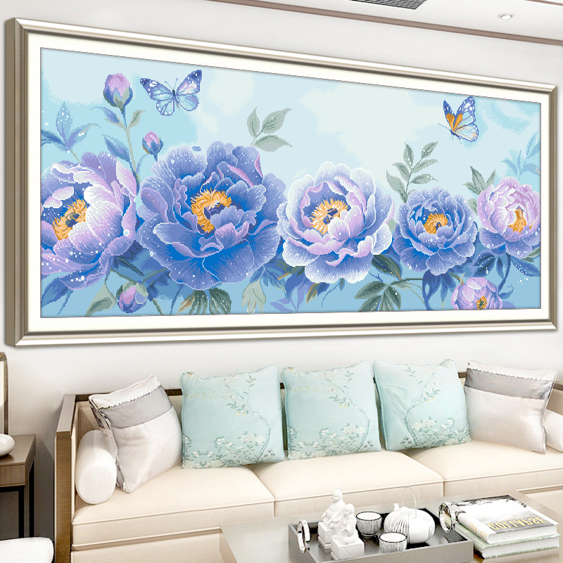 十字绣2025新款线绣客厅刺绣牡丹花卉卧室玄关手工绣棉线