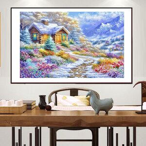 已买版权初冬的雪景2026新款十字绣自己手工绣风景小幅小屋温馨画