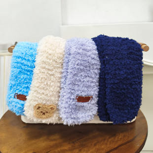 柔软珊瑚绒小围巾宝宝加厚围脖 男宝女宝保暖纯色小领圈 儿童冬季