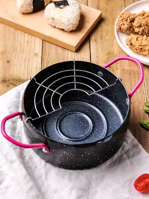 Kawashimaya Japanese-style tempura fryer Household small oil-saving stainless steel flat-bottomed induction cooker with frying special pot