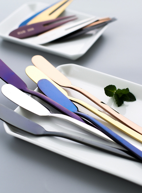川岛屋日式不锈钢黄油刀牛油刀抹刀果酱刀奶酪刀甜品刀水果叉叉子