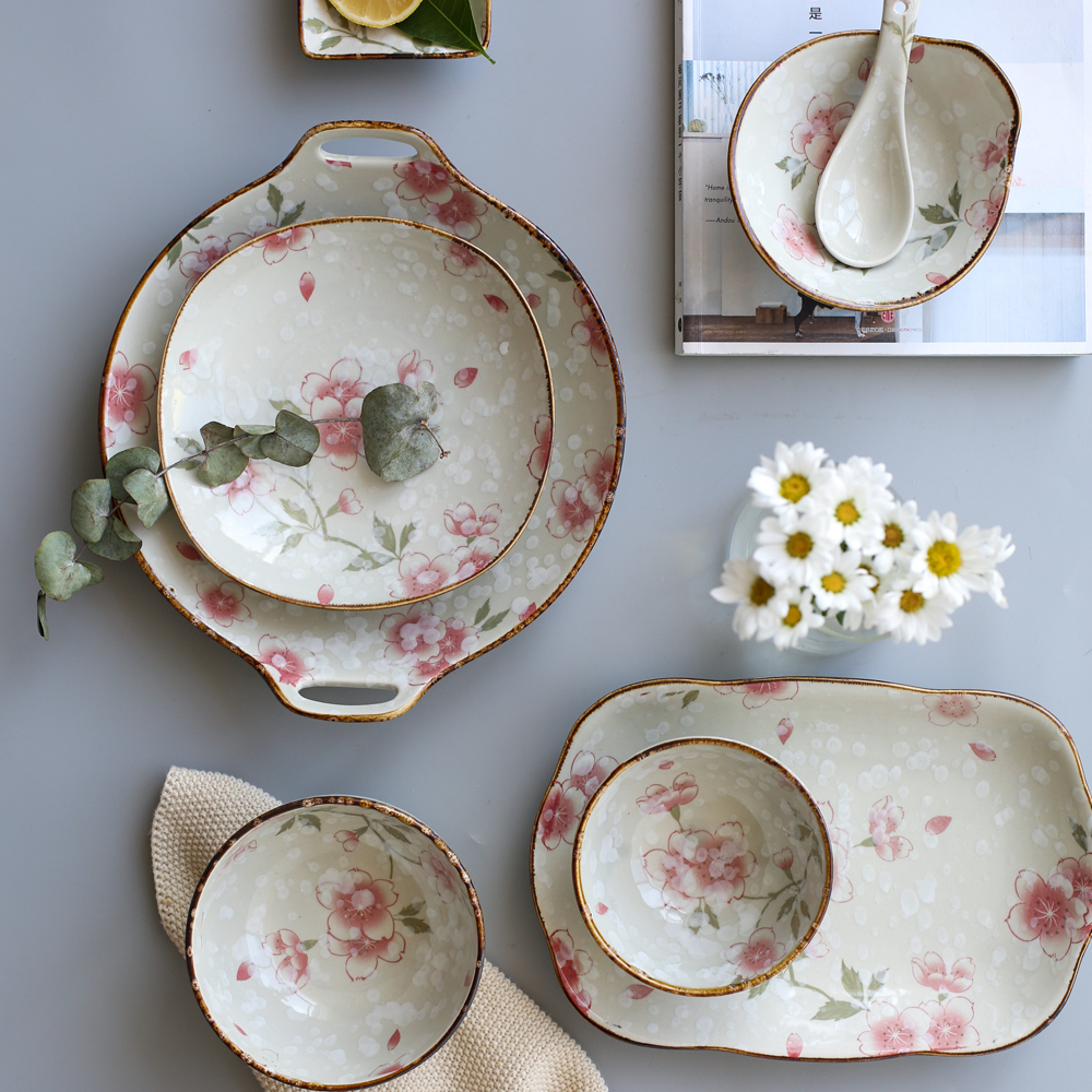 陶瓷餐具碗单个日式樱花